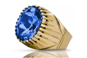 Anillo Zafiro Oro amarillo de 14 quilates Estilo vintage vrc048y