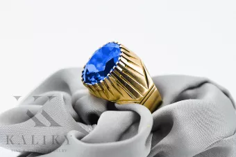 Anillo Zafiro Oro amarillo de 14 quilates Estilo vintage vrc048y