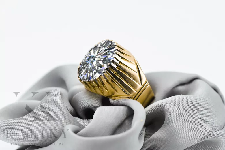 Vintage Inel Zircon Aur galben 14K vrc048y