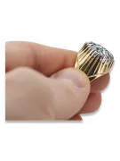 Zirkon 14 Karat Gelbgold Ring Vintage Stil vrc048y