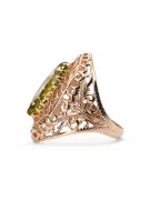 Anillo Vintage Peridoto amarillo Oro rosa antiguo original de 14k vrc090r