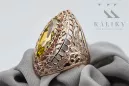 Péridot jaune Or rose 14 carats vintage d'origine Anneau Vintage vrc090r