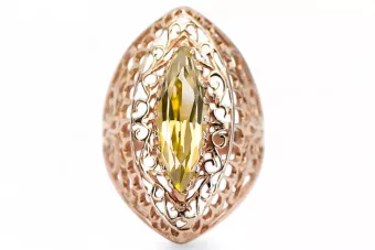 Ring Gelber Peridot Originales Vintage-Roségold aus 14 Karat Vintage Schmuck vrc090r