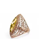 Original Vintage 14K Rose Gold Yellow Peridot Ring Vintage vrc090r