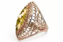 Péridot jaune Or rose 14 carats vintage d'origine Anneau Vintage vrc090r
