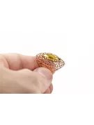 Ring Gelber Peridot Originales Vintage-Roségold aus 14 Karat Vintage Schmuck vrc090r