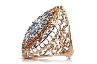 Pôvodný Vintage 14k z ružového zlata Cyrkónia  Vintage Jewlery vrc090r
