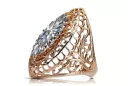 Oro rosa antiguo original de 14k Circón Anillo Estilo vintage vrc090r