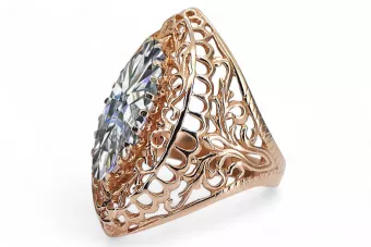 Zirkon Originales Vintage-Roségold aus 14 Karat Ring Vintage Schmuck vrc090r