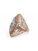 Zirkon Originales Vintage-Roségold aus 14 Karat Ring Vintage Schmuck vrc090r