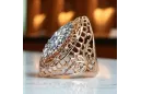 Oro rosa antiguo original de 14k Circón Anillo Estilo vintage vrc090r