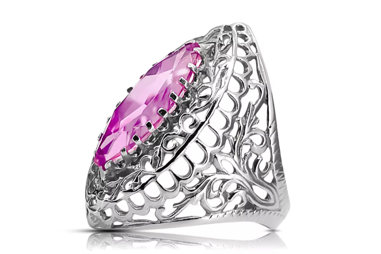 Silver 925 AMéthyste Bague VRC090S Russe Soviétique Vintage Style