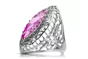 Plata 925 Anillo de Amatista VRC090S Estilo Vintage Soviético Ruso