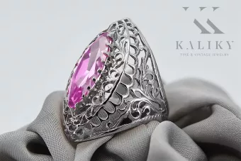 Silver 925 Amethyst Ring VRC090S ruský sovětský vintage styl
