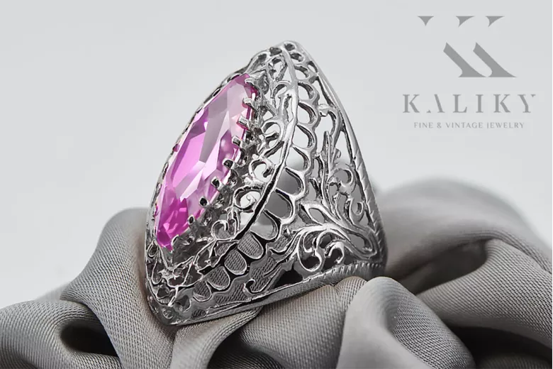 Silver 925 Amethyst Ring VRC090S ruský sovětský vintage styl