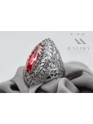 Ring Vintage style Ruby Sterling silver 925 vrc090s