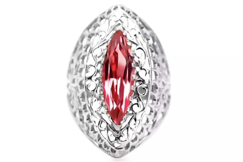 Artisanat vintage Anneau Rubis Argent sterling 925 vrc090s