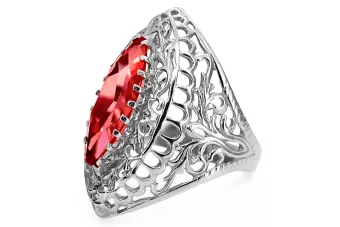 Ring Vintage style Ruby Sterling silver 925 vrc090s