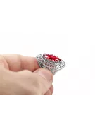 Anillo Rubí Plata de ley 925 Estilo vintage vrc090s