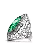 Emerald Sterling silver 925 Ring Vintage craft vrc090s