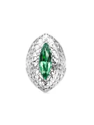 Esmeralda Plata de ley 925 Anillo Vintage vrc090s