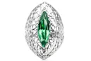 Emerald Sterling silver 925 Ring Vintage craft vrc090s