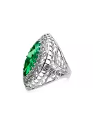 Emerald Sterling silver 925 Ring Vintage craft vrc090s