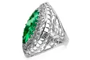 Emerald Sterling silver 925 Ring Vintage craft vrc090s