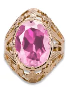 Ruso soviético rosa 14k 585 oro Alejandrita Rubí Esmeralda Zafiro Circón anillo vrc014
