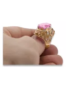Russische sowjetische Rose 14 Karat 585 Gold Alexandrit Rubin Smaragd Saphir Zirkon Ring vrc014