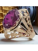 Ruso soviético rosa 14k 585 oro Alejandrita Rubí Esmeralda Zafiro Circón anillo vrc014