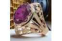 Russische sowjetische Rose 14 Karat 585 Gold Alexandrit Rubin Smaragd Saphir Zirkon Ring vrc014