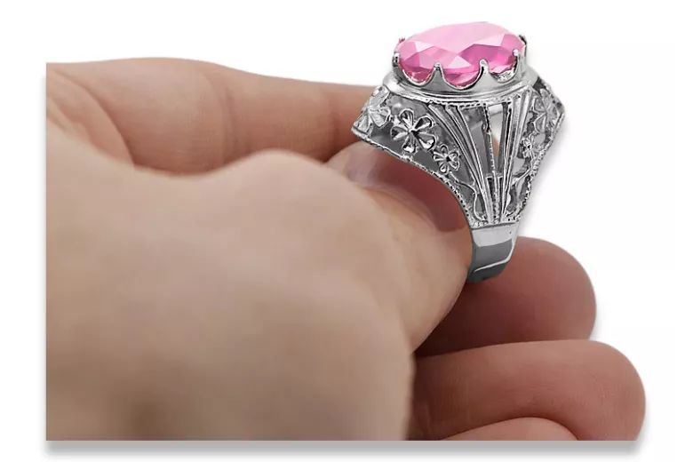 Ruso soviético rosa 14k 585 oro Alejandrita Rubí Esmeralda Zafiro Circón anillo vrc014