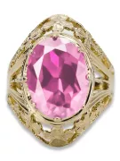 Урожай кольцо Amethyst 14K желтое золото VRC031Y Art Deco СССР эпохи ювелирные изделия, русский стиль