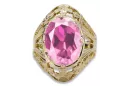 Урожай кольцо Amethyst 14K желтое золото VRC031Y Art Deco СССР эпохи ювелирные изделия, русский стиль