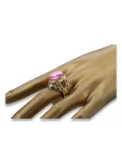 Урожай кольцо Amethyst 14K желтое золото VRC031Y Art Deco СССР эпохи ювелирные изделия, русский стиль