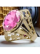 Урожай кольцо Amethyst 14K желтое золото VRC031Y Art Deco СССР эпохи ювелирные изделия, русский стиль