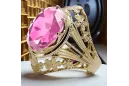 Урожай кольцо Amethyst 14K желтое золото VRC031Y Art Deco СССР эпохи ювелирные изделия, русский стиль