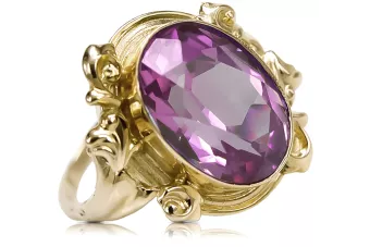 Améthyste Or jaune 14 carats Anneau Vintage vrc100y