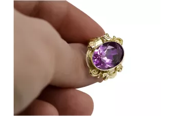 Ring Amethyst 14K Yellow gold Vintage vrc100y