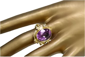 Vintage Jewlery Ametyst 14k žluté zlato vrc100y