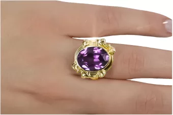 Vintage Jewlery Ametyst 14k žluté zlato vrc100y