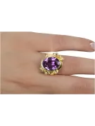 Ring Amethyst 14K Yellow gold Vintage vrc100y