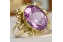 Ring Vintage Stil Amethyst 14 Karat Gelbgold vrc100y
