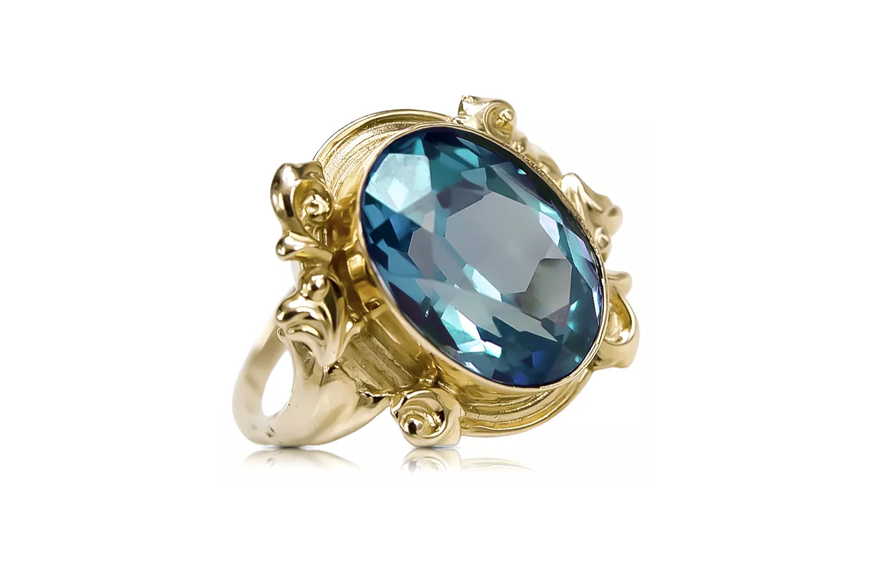 Akvamarín 14k žlté zlato  Vintage Jewlery vrc100y