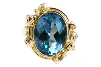 Akvamarín 14k žluté zlato  Vintage Jewlery vrc100y