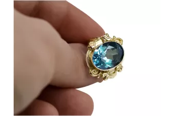 Akvamarín 14k žluté zlato  Vintage Jewlery vrc100y