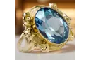 Ring Aquamarin 14 Karat Gelbgold Vintage Schmuck vrc100y