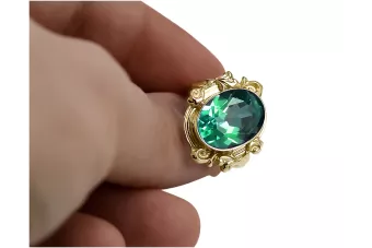 Ring Emerald 14K Yellow gold Vintage Jewlery vrc100y