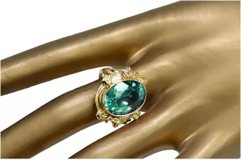Smaragd 14k žluté zlato Vintage craft vrc100y